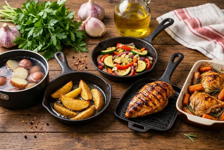 Qual é a diferença entre cozinhar, fritar, refogar, grelhar e assar?