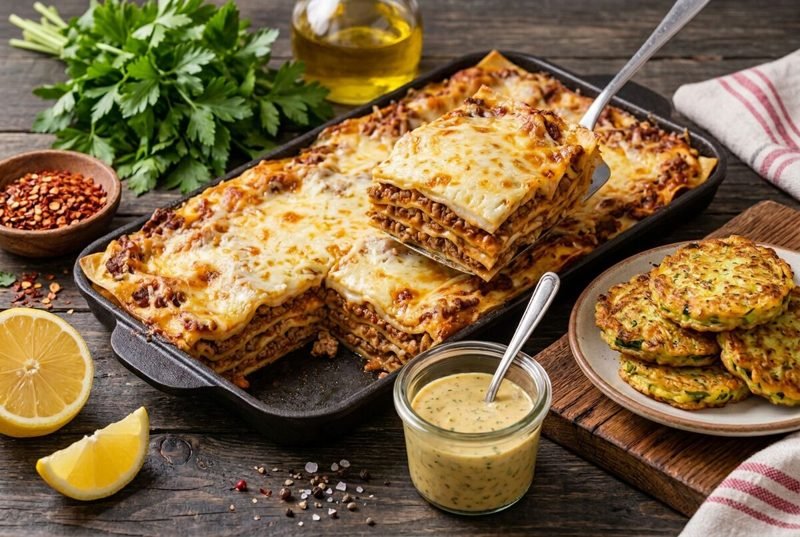 Lasanha com ragu de legumes